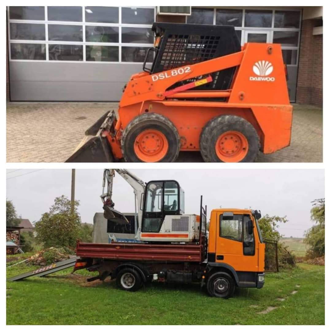 Mini ekskavatorius ir krautuvas